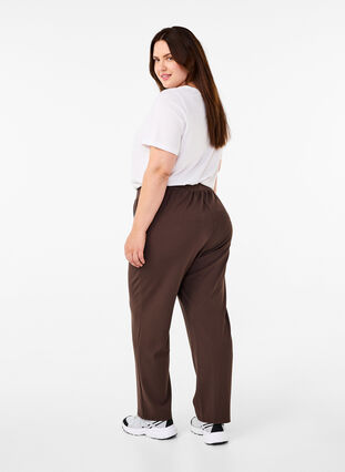 Zizzi FLASH – spodnie o prostym kroju, Chocolate Brown, Model image number 1