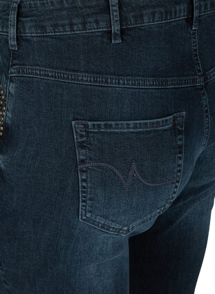 Zizzi Slim fit Emily jeans with studs, Dark blue, Packshot image number 3