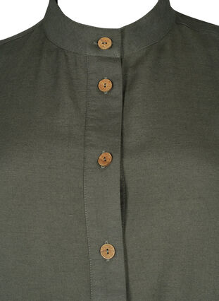 Zizzi Koszula z lnianej mieszanki z kieszeniami, Thyme, Packshot image number 2