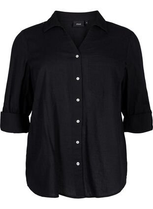 Zizzi Bluzka koszulowa z zapieciem na guziki, Black, Packshot image number 0