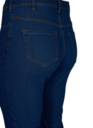 Zizzi FLASH – jeansy o wysokiej talii z rozcieciem na buty, Blue denim, Packshot image number 3