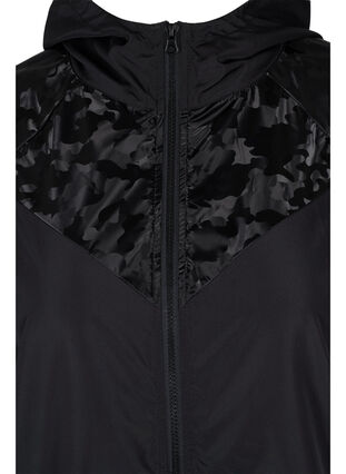 Zizzi Sports jacket with tone-on-tone pattern, Black, Packshot image number 2