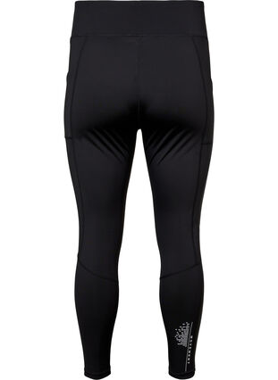 Zizzi Sports tights with reflective details and side pocket, Black, Packshot image number 1