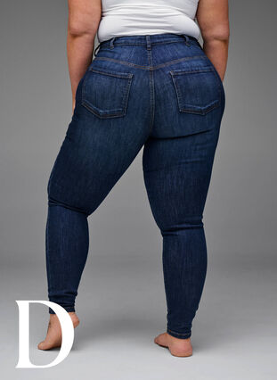 Zizzi Super slim jeans with high waist, Dark Blue, Model image number 9