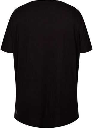 Zizzi Training t-shirt in viscose with round neckline, Black, Packshot image number 1