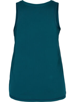 Zizzi Jednokolorowy sportowy top z okraglym dekoltem, Deep Teal, Packshot image number 1