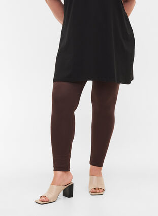 Zizzi Legginsy z wiskozy w stylu basic, Coffee Bean, Model image number 2