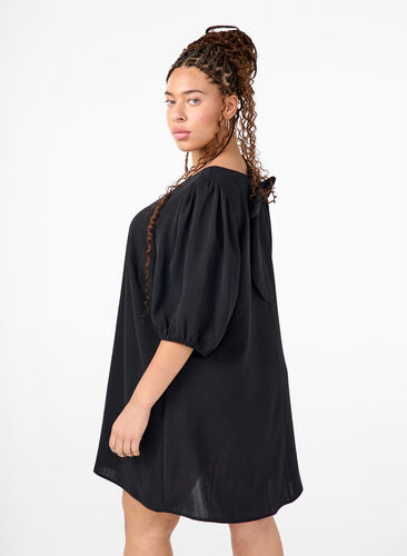 Zizzi Krótka sukienka z ozdobna kokardka z tylu, Black, Model image number 1