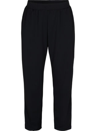 Zizzi Loose trousers with elasticated waist, Black, Packshot image number 0