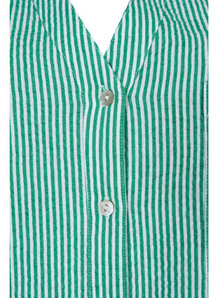 Zizzi Striped cotton shirt with 3/4 sleeves, Jolly Green Stripe, Packshot image number 2