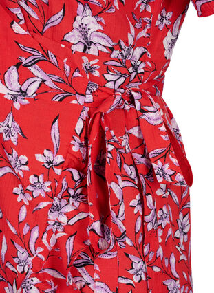 Zizzi Flash - Kopertowa sukienka z krótkim rekawem, Poinsettia Flower, Packshot image number 3