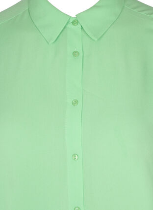 Zizzi Long viscose shirt with 2/4 sleeves, Summer Green, Packshot image number 2