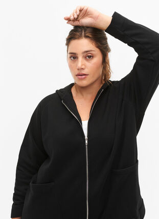 Zizzi Bluza z kapturem, Black, Model image number 2