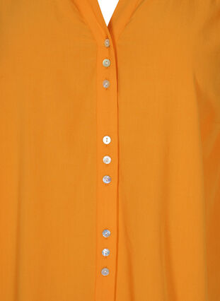 Zizzi Viscose blouse with button fastening and 3/4-length sleeves, Tangelo, Packshot image number 2