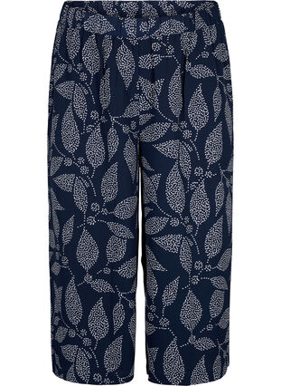 Zizzi Spodnie culotte z nadrukiem, Navy B. w. Dot Leaf, Packshot image number 0