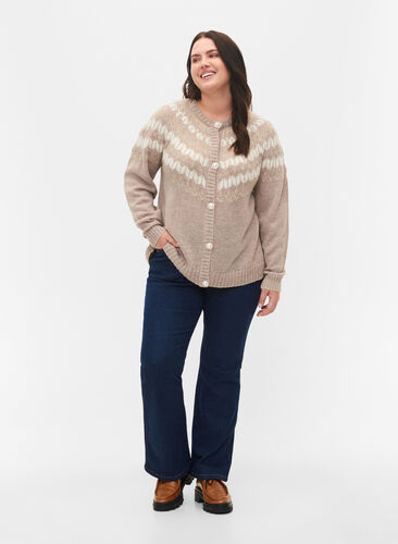 Zizzi  Jeansy typu bootcut Ellen z wysokim stanem, Unwashed, Model image number 0