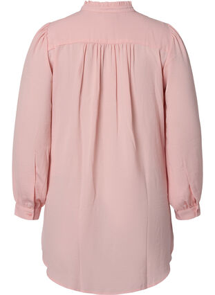 Zizzi Long-sleeved tunica with ruffle collar, Strawberry Cream, Packshot image number 1