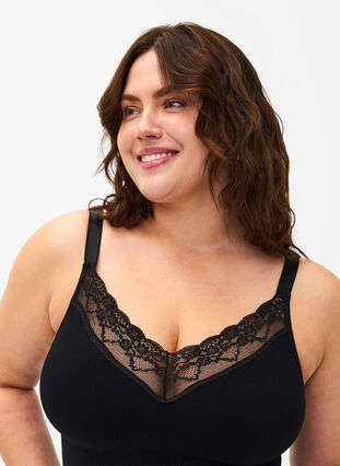 Zizzi  Koronkowe body modelujace, Black, Model image number 2