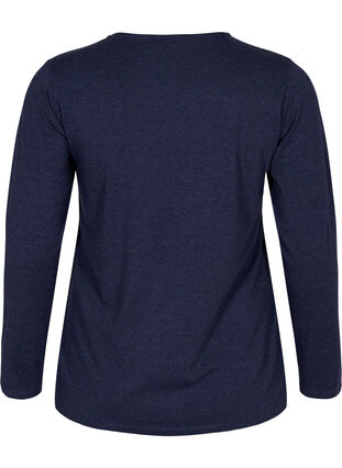 Zizzi Basic blouse with long sleeves, Night Sky Melange, Packshot image number 1