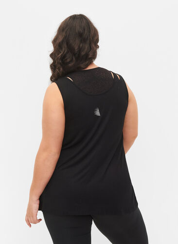 Zizzi Sleeveless workout top in viscose, Black, Model image number 1