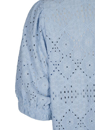 Zizzi Krótka azurowa sukienka z dekoltem w szpic, Cashmere Blue, Packshot image number 3