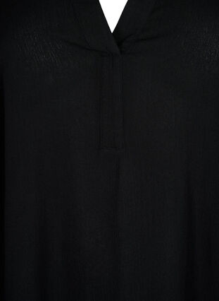 Zizzi Viscose tunic with v-neckline, Black , Packshot image number 2