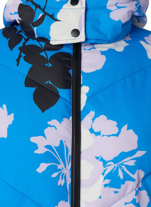 Dluga zimowa kurtka z kwiatowym nadrukiem, French Blue Comb, Packshot image number 2
