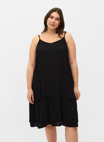 Zizzi Sleeveless viscose beach dress, Black, Model image number 0