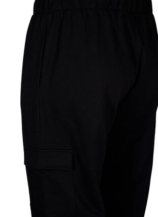 Zizzi Spodnie dresowe z kieszeniami cargo, Black, Packshot image number 3