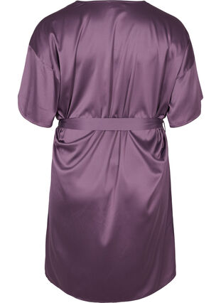 Zizzi Short-sleeved dressing gown, Vintage Violet, Packshot image number 1