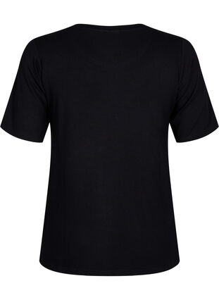 Zizzi Prazkowana koszulka z wiskozy, Black, Packshot image number 1