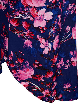 Zizzi Viscose midi dress with floral print, B. Blue Pink Flower, Packshot image number 2