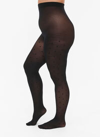 40 denier polka dotted tights, Black w. Dots, Model