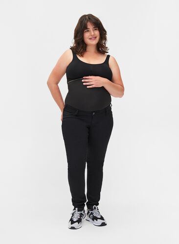 Zizzi Maternity jeggings in a cotton blend, Black, Model image number 0