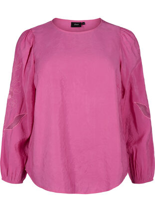 Zizzi Bluzka z modalu TENCEL™ z haftowanymi detalami, Phlox Pink, Packshot image number 0