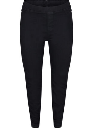 Zizzi Cotton blend jeggings with back pockets, Black, Packshot image number 0