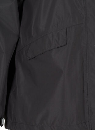 Zizzi Sporty hooded rain jacket with pockets, Black, Packshot image number 2