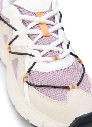 Zizzi Szerokie sneakersy ze sznurówkami w kontrastowym kolorze, Elderberry, Packshot image number 3