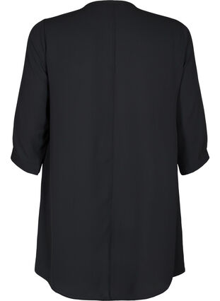 Zizzi Top with 3/4 sleeves and v-neckline, Black, Packshot image number 1