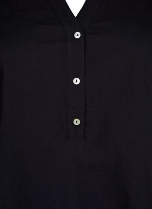 Zizzi Bluzka koszulowa z haftem angielskim i rekawami 3/4, Black, Packshot image number 2