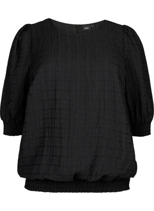 Zizzi Marszczona bluzka z lyocellu (TENCEL™), Black, Packshot image number 0