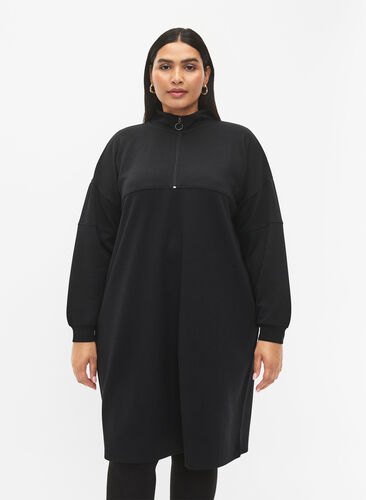 Zizzi Bluza z golfem z mieszanki zawierajacej modal, Black, Model image number 0