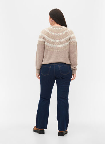 Zizzi  Jeansy typu bootcut Ellen z wysokim stanem, Unwashed, Model image number 1