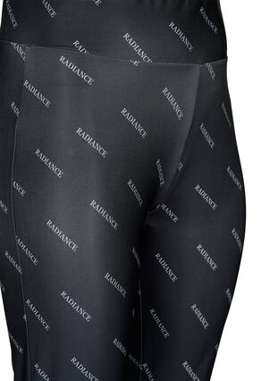 Zizzi Legginsy z nadrukiem tekstowym, Black Radiance, Packshot image number 2