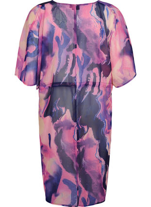 Zizzi Plazowe kimono z nadrukiem, Purple Swirl, Packshot image number 1