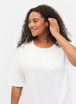 Zizzi Support the breasts - T-shirt in cotton, White, Model image number 2