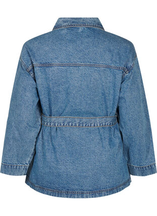 Zizzi Kurtka jeansowa z wiazanym paskiem, Blue Denim, Packshot image number 1