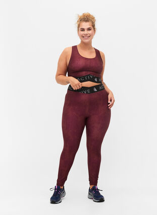 Zizzi Legginsy treningowe z nadrukiem o dlugosci 7/8, Dot AOP, Model image number 0