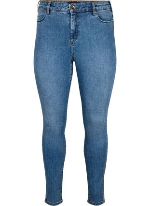 Zizzi Jeansy Amy o bardzo obcislym kroju z wysokim stanem, Blue denim, Packshot image number 0