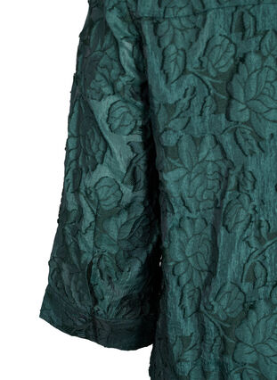 Zizzi Jacquard A-line dress with ruffles, Scarab, Packshot image number 3